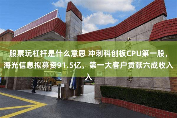 股票玩杠杆是什么意思 冲刺科创板CPU第一股，海光信息拟募资91.5亿，第一大客户贡献六成收入