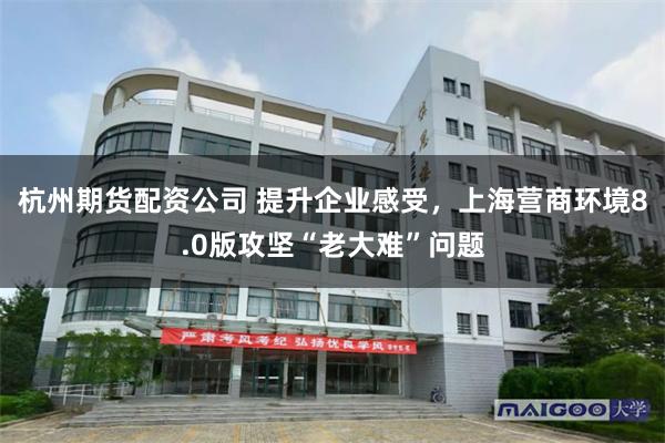 杭州期货配资公司 提升企业感受，上海营商环境8.0版攻坚“老大难”问题