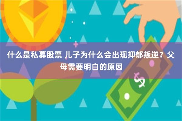 什么是私募股票 儿子为什么会出现抑郁叛逆？父母需要明白的原因